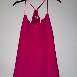 J. Crew Vibrant Pink Scalloped Camisole